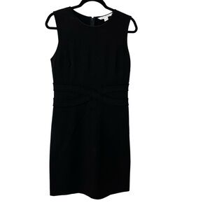 Diane Von Furstenberg Women’s Black Sleeveless Rounded Neck Dress Size 10 GUC